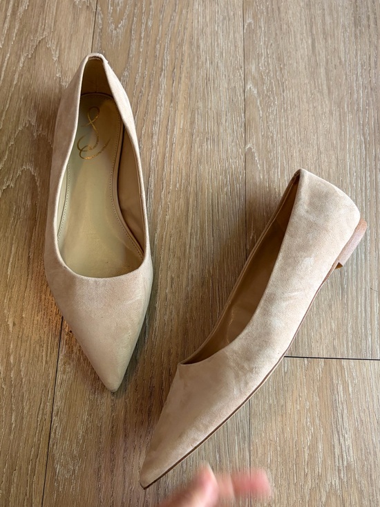 Sam Edelman Shoes - Sam Edelman Suede Pointed-Toe Flats in Beige